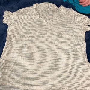 Grey and white striped t shirt